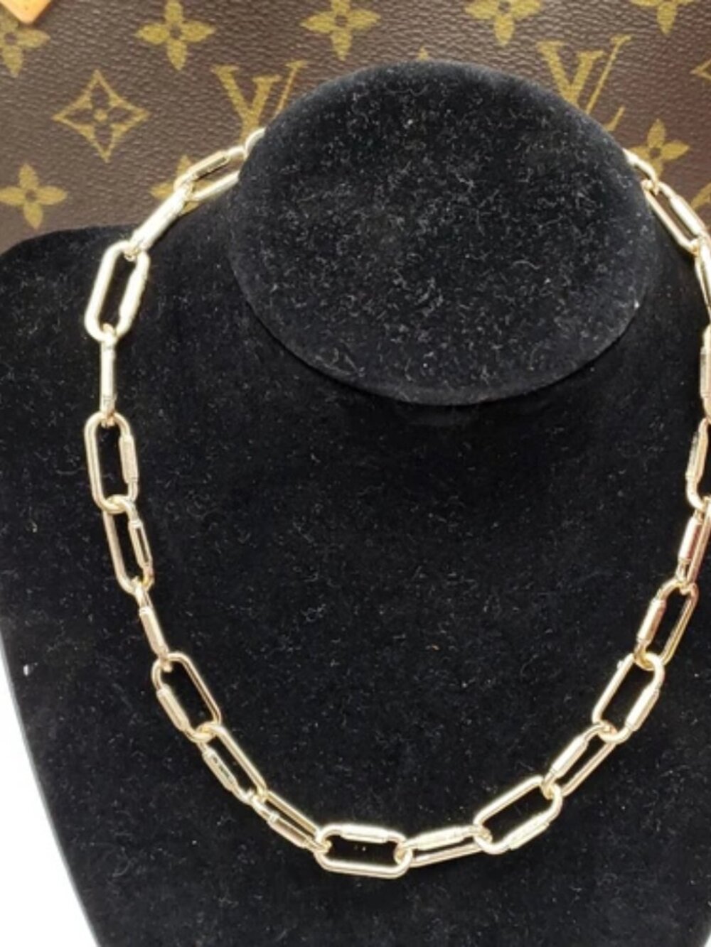 Gold-Plated Necklace with Authentic Louis Vuitton Padlock